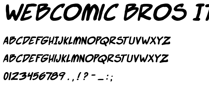 Webcomic Bros Italic font